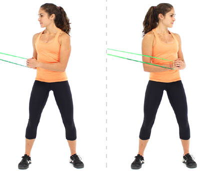 Standing Twists Resistance Bands