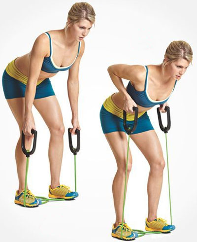 bent over rowing resistance band
