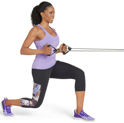 resistance band lunges