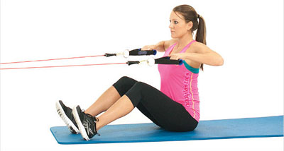 seated rowing resistance bands