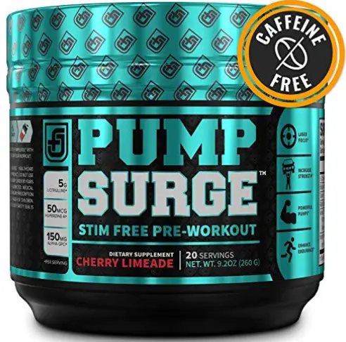 image of Pump Surge caffeine-free pre-workout supplement