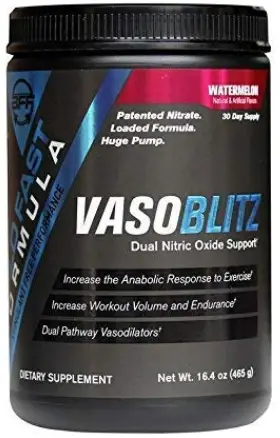 image of Vasoblitz Dual pre-workout supplement without caffeine