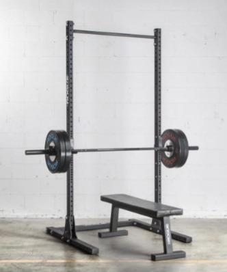 The Rogue S-2 Squat Stand is compatible with most benches.