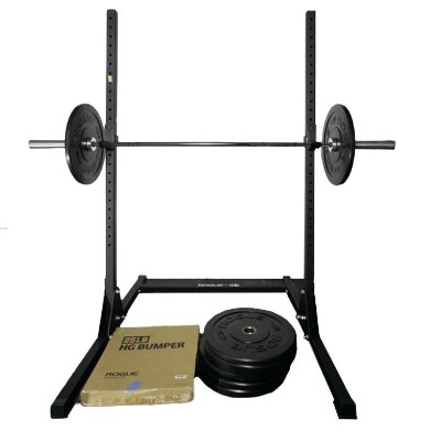 The Rogue S-2 squat stand does not offer plate storage.