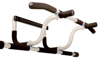 The Ultimate Body Press Pull Up Bar mounts with no screws.