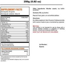 Bulksupplements nutritional facts