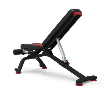 The Bowflex 5.1S bench has leveling knobs on the feet.