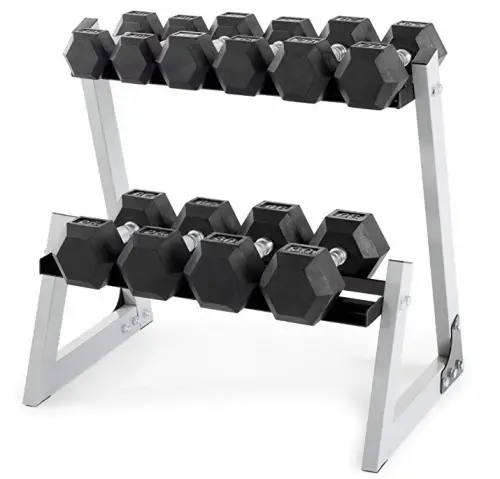 Rubber Hex Dumbbell Weight Set