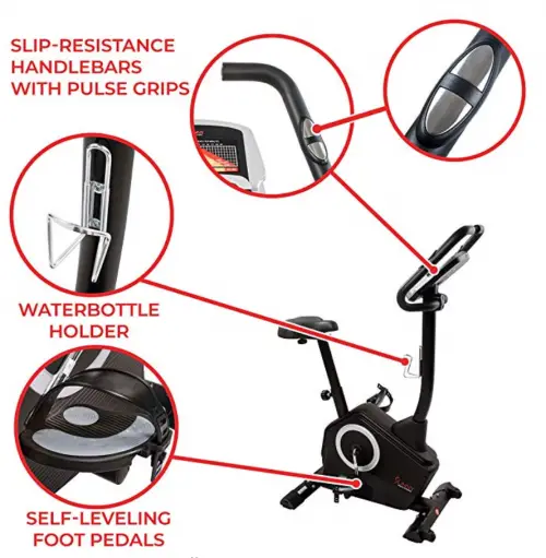 Sunny Health & Fitness Upright Exercise Bike Details 2
