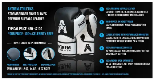 Anthem Athletics STORMBRINGER II Leather Women's Boxing Gloves Specs