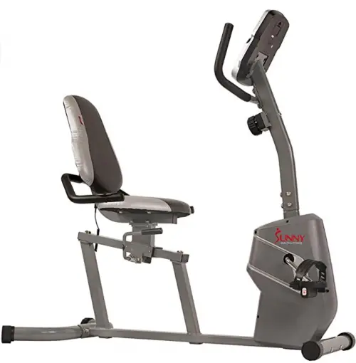 Sunny Health & Fitness Magnetic Recumbent Bike Exercise Bike with Easy Adjustable Seat