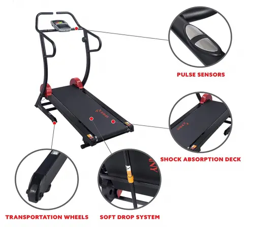 Sunny Health & Fitness Force Fitmill Manual Treadmill specs 2