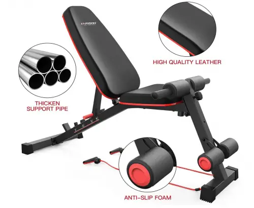 HARISON Weight Bench Adjustable Utility Exercise Workout Bench specs