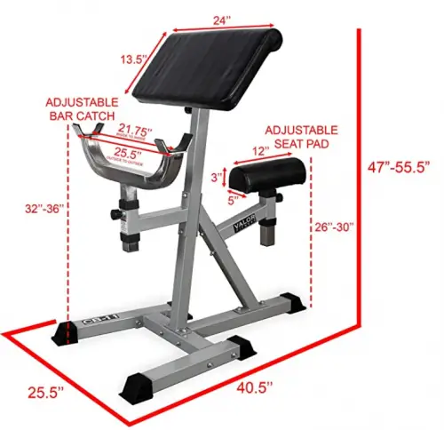 Valor Fitness CB-6 Adjustable Arm Curl Bench