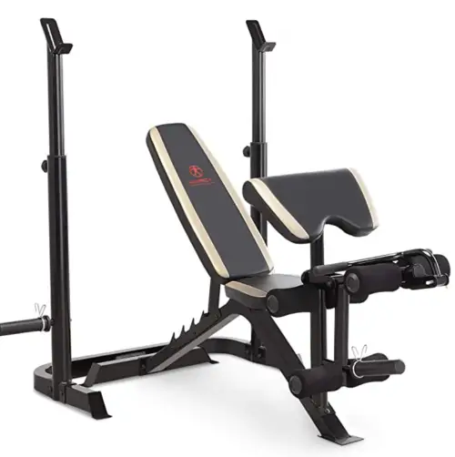 Marcy Adjustable Olympic Weight Bench with Leg Developer and Squat Rack MD-879