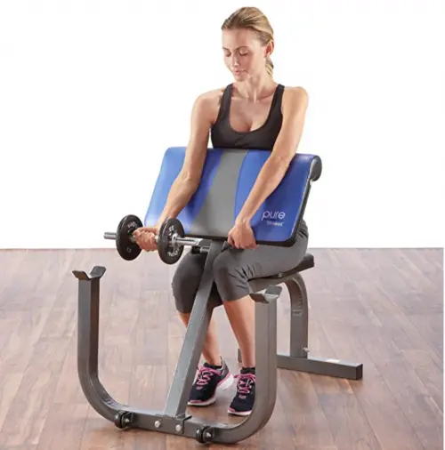 Pure Fitness Adjustable Preacher Curl Weight Bench
