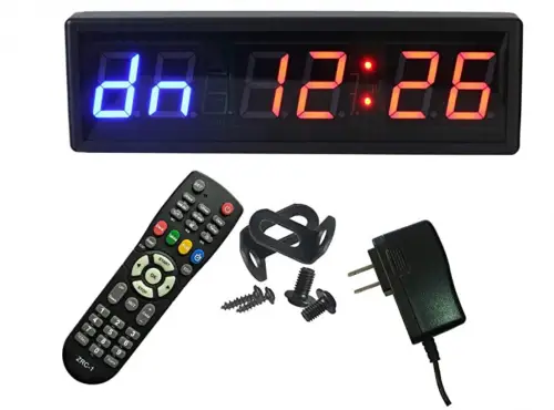 Ledgital Gym Timer 2.3" High Character Interval Timer for Home Gym 15"x5" Workout Crossfit Clock with Remote Control