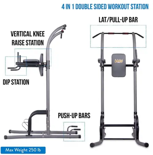 Body Champ VKR1010 Fitness Multi Function Power Tower