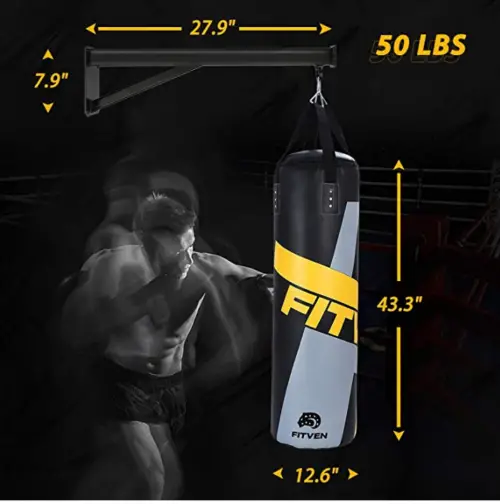 FITVEN Punching Bag with Wall Bracket