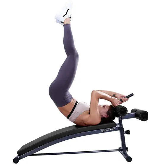 Finer Form Sit Up Bench with Reverse Crunch Handle for Ab Exercises