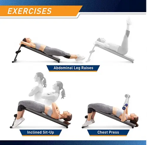 Apex Utility Bench Slant Board Sit Up Bench Crunch Board Ab Bench for Toning and Strength