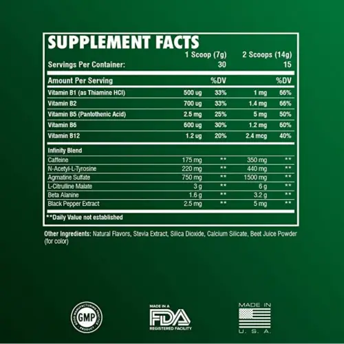 RARI Nutrition - Infinity Preworkout - 100% Natural Pre Workout Powder