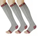 YUSHOW 3 Pairs Zipper Compression Socks Women with Open Toe Toeless Support Stockings