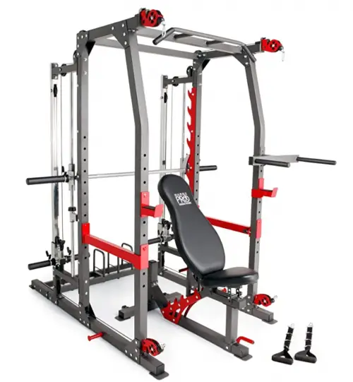 Marcy Pro Smith Machine Weight Bench Home Gym Total Body Workout Training System