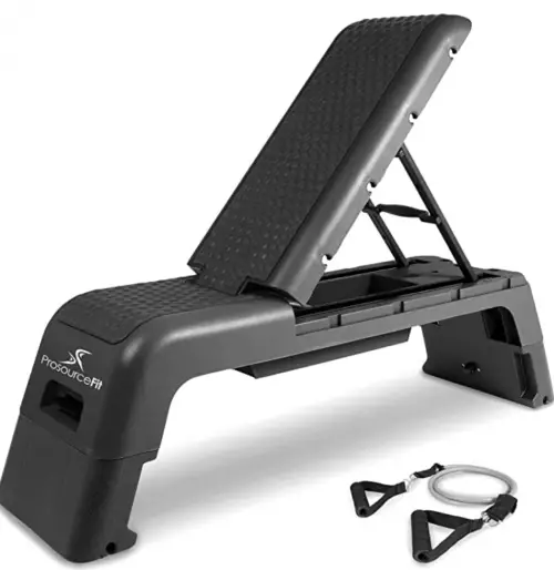 ProsourceFit Fitness Aerobic Deck Stepper with Resistance Band