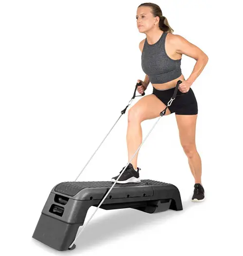 ProsourceFit Fitness Aerobic Deck Stepper with Resistance Band