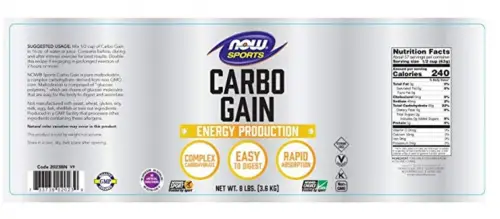 NOW Sports Carbo Gain Powder