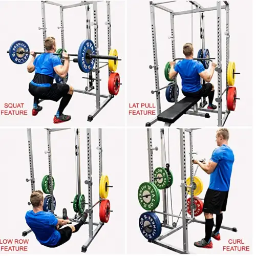Valor Fitness BD-7 Power Rack with LAT Pull Attachment & Pull Up Station