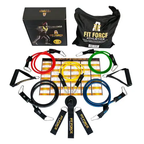 Fit Force Athletics Exercise Equipment Workout Resistance Bands Set