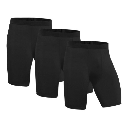 LUWELL PRO Mens 3 Pack Compression Shorts Baselayer Cool Dry Sports Tights Shorts for Running,Workout,Training